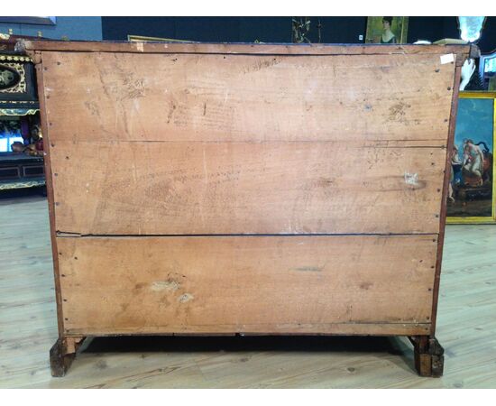 Ancient Roman chest of drawers in the eighteenth century walnut