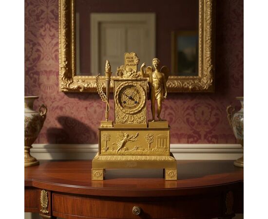
Orologio Impero da tavolo in bronzo dorato