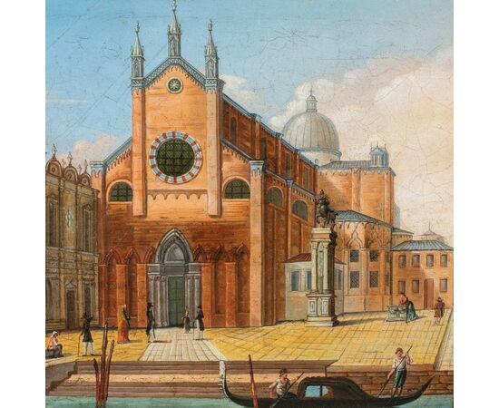 Venetian painter (19th century) - Venice, view of Campo Santi Giovanni e Paolo.
