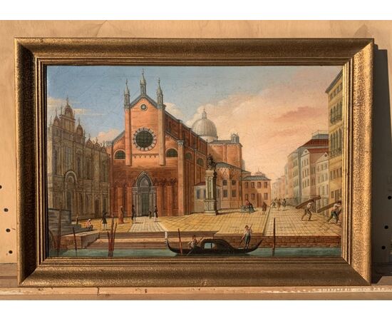Venetian painter (19th century) - Venice, view of Campo Santi Giovanni e Paolo.