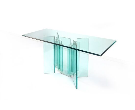 Console in cristallo trasparente, metà del XX secolo