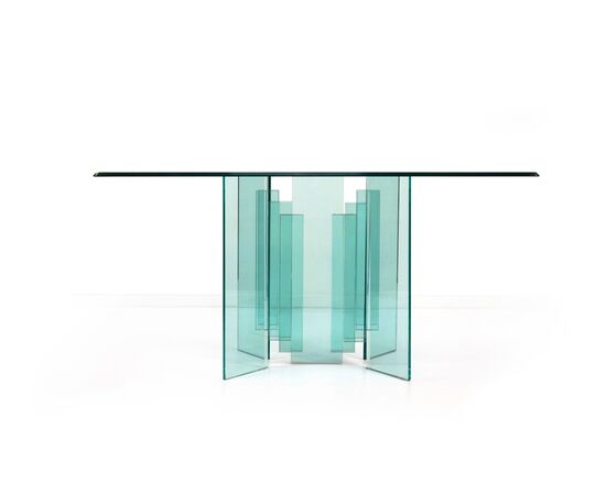 Console in cristallo trasparente, metà del XX secolo