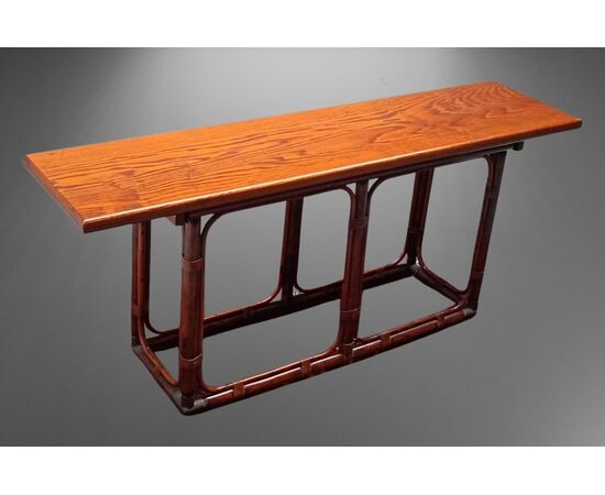 Tavolo design in palissandro anni ’80 mod. T5 di Tito Agnoli per Bonacina