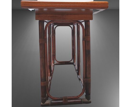 Tavolo design in palissandro anni ’80 mod. T5 di Tito Agnoli per Bonacina