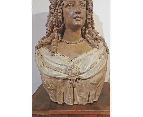 COPPIA DI BUSTI IN TERRACOTTA PRIMI DEL XVIII SECOLO