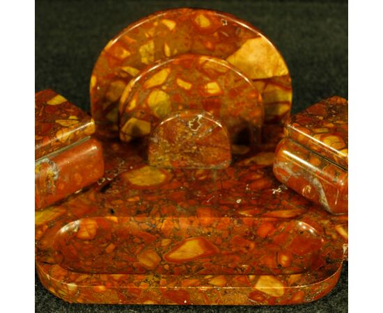 Art Deco marble inkwell