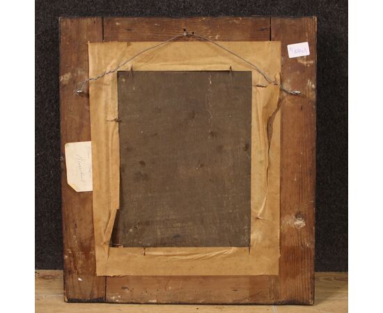 Flemish painting bucolic landscape from the 18th century