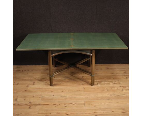 Tavolo italiano di design in legno esotico anni 80
