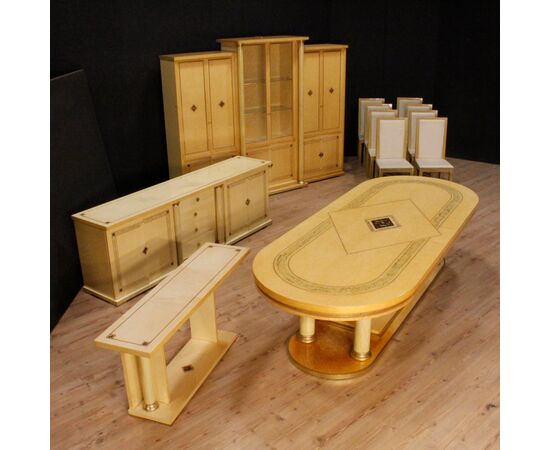 Italian conference table in exotic wood