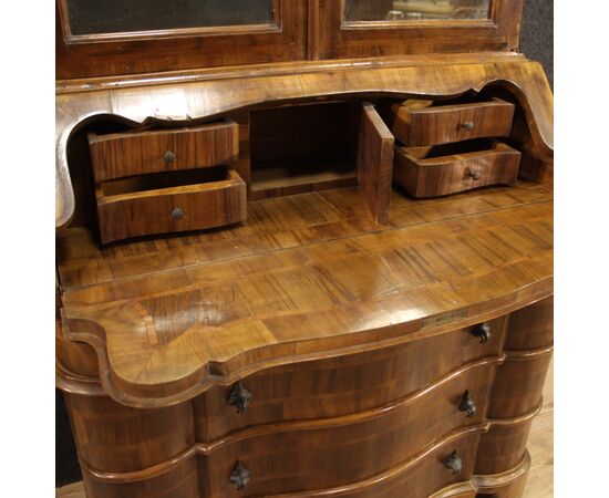 Trumeau doppio corpo veneto in legno del XX secolo