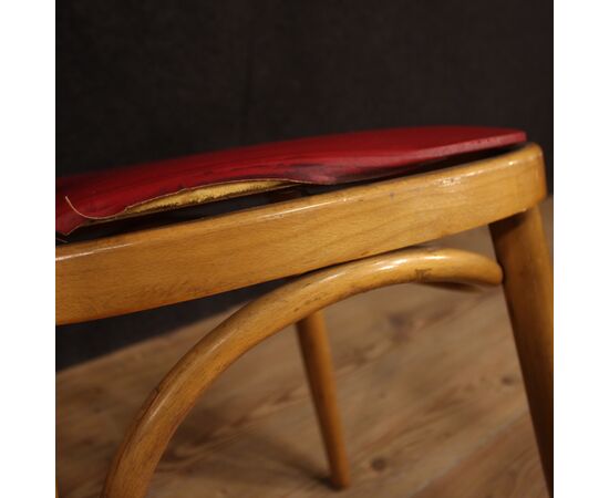 Sedie italiane di design in legno esotico e finta pelle anni 60