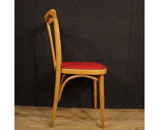 Sedie italiane di design in legno esotico e finta pelle anni 60