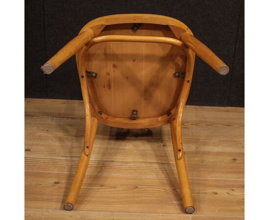 Sedie italiane di design in legno esotico e finta pelle anni 60