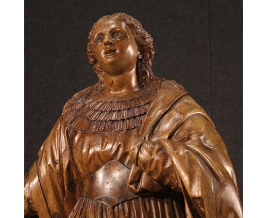 Ancient German sculpture Saint on a cloud from 18th century