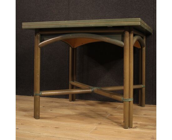 Tavolo italiano di design in legno esotico anni 80