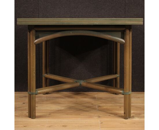 Tavolo italiano di design in legno esotico anni 80