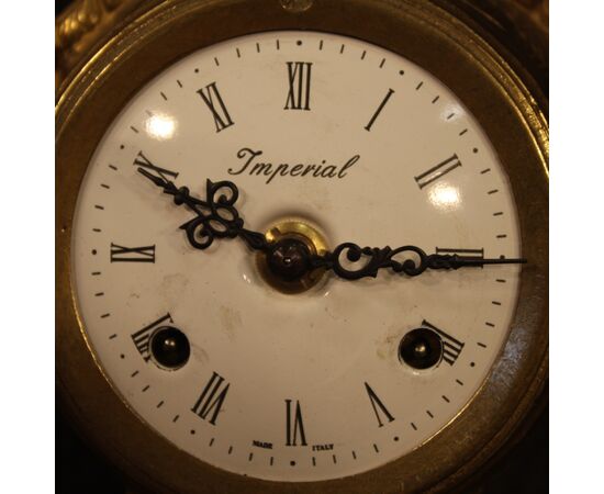French clock in bronze and gilded antimony