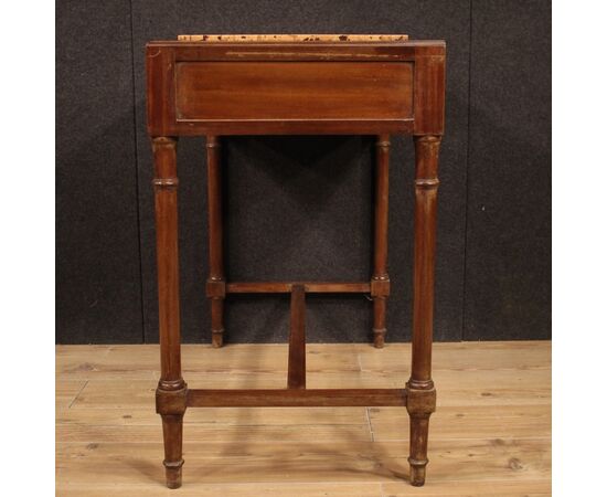Italian inlaid table with marble top from 20th century