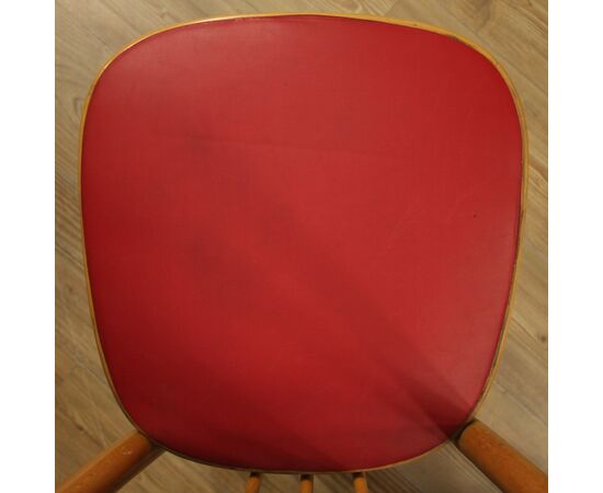 Sedie italiane di design in legno esotico e finta pelle anni 60
