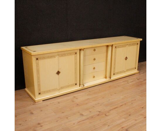 Italian sideboard in exotic wood and brass