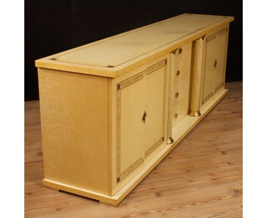 Italian sideboard in exotic wood and brass
