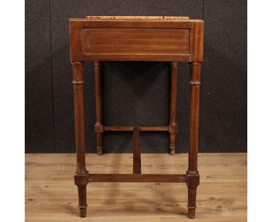 Italian inlaid table with marble top from 20th century