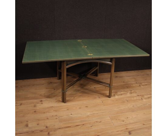 Tavolo italiano di design in legno esotico anni 80