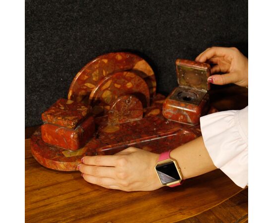 Art Deco marble inkwell