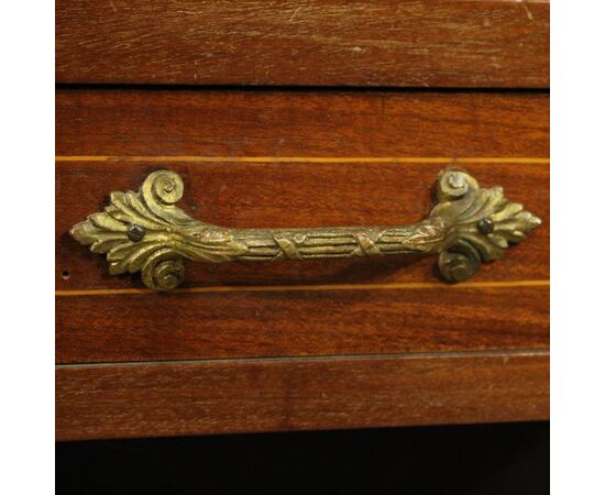 Italian inlaid table with marble top from 20th century