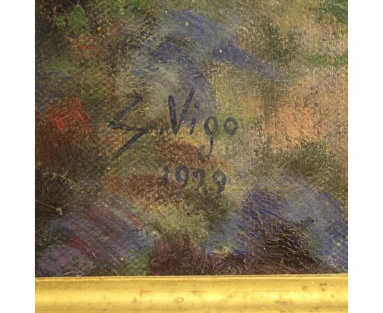 Italian religious painting Madonna dated 1929