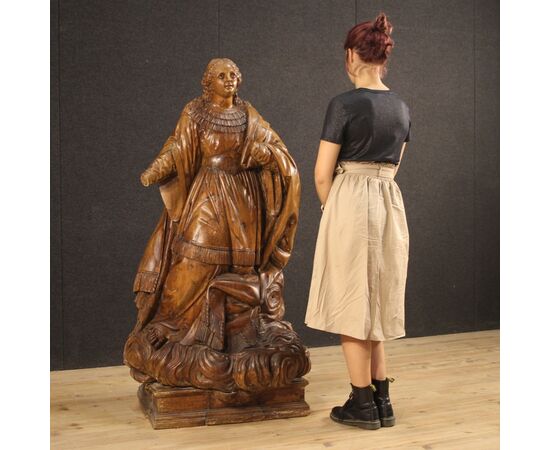 Ancient German sculpture Saint on a cloud from 18th century