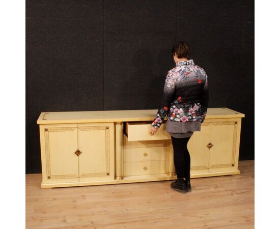 Italian sideboard in exotic wood and brass