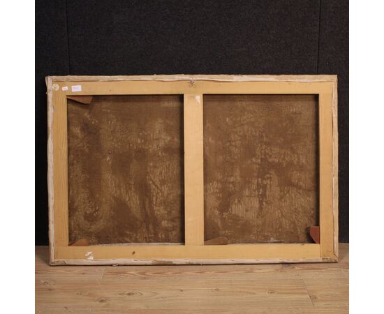 Antique interior scene painting from 19th century