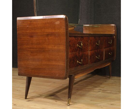 Dresser in carved wood with mirror from 50s