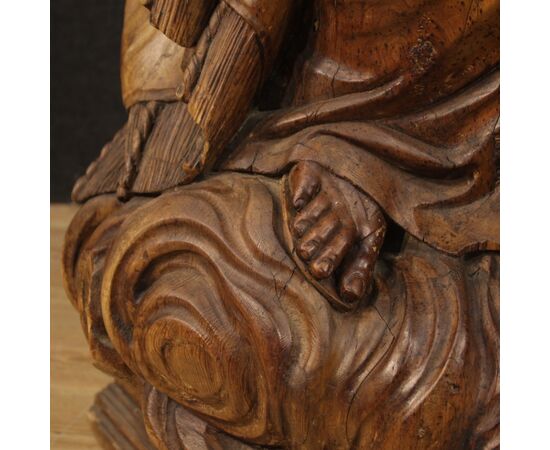 Ancient German sculpture Saint on a cloud from 18th century