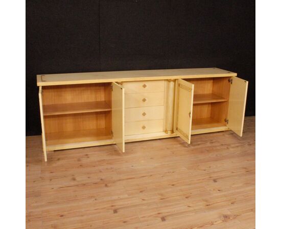 Italian sideboard in exotic wood and brass