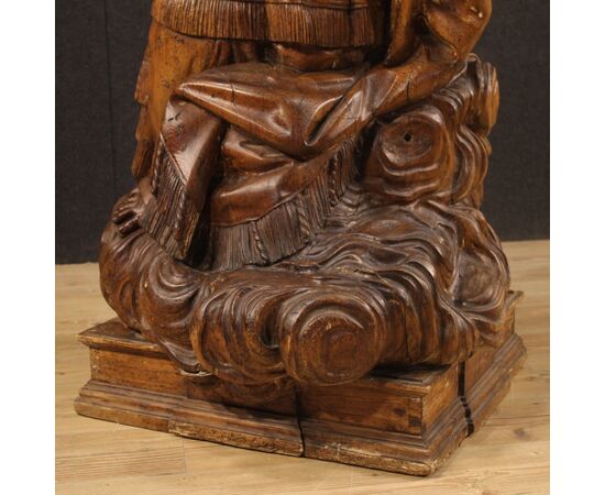 Ancient German sculpture Saint on a cloud from 18th century