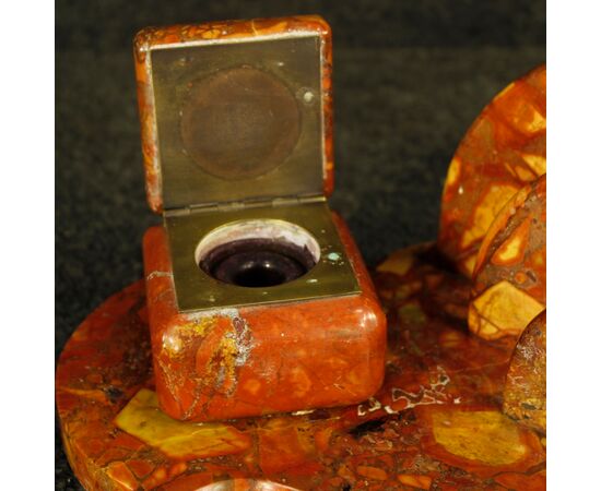 Art Deco marble inkwell