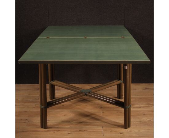Tavolo italiano di design in legno esotico anni 80