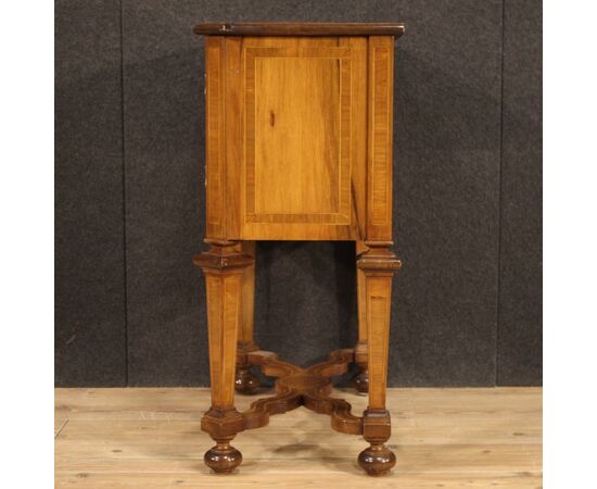 Inlaid wooden chest of drawers in Louis XIV style