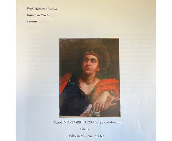 Italian mythological painting, Antique Sibyl from 17th century