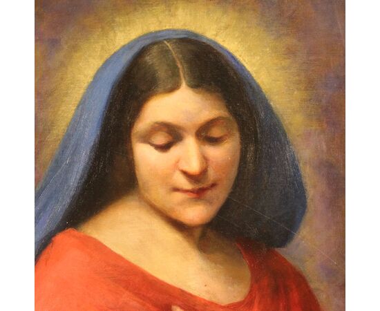 Italian religious painting Madonna dated 1929