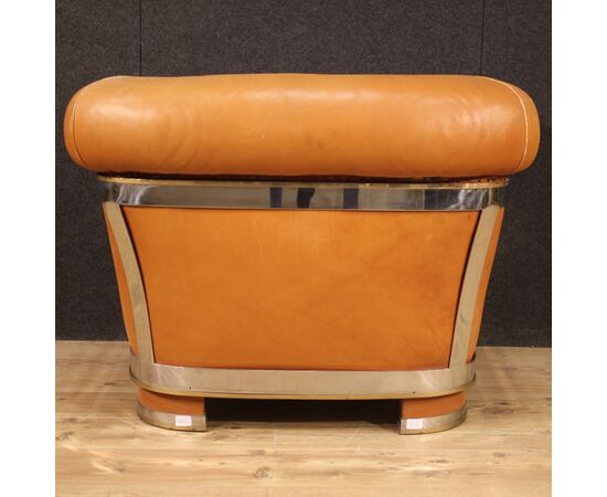 Italian design armchair in leather from the 70s