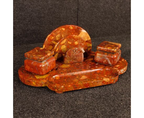 Art Deco marble inkwell