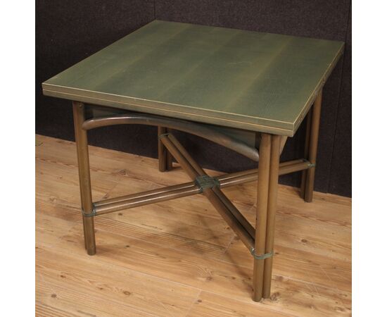 Tavolo italiano di design in legno esotico anni 80