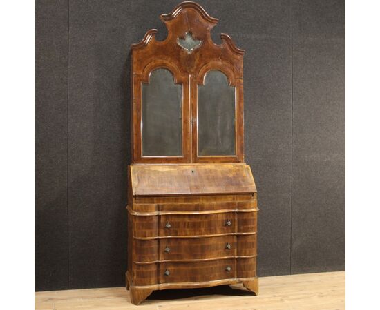 Trumeau doppio corpo veneto in legno del XX secolo