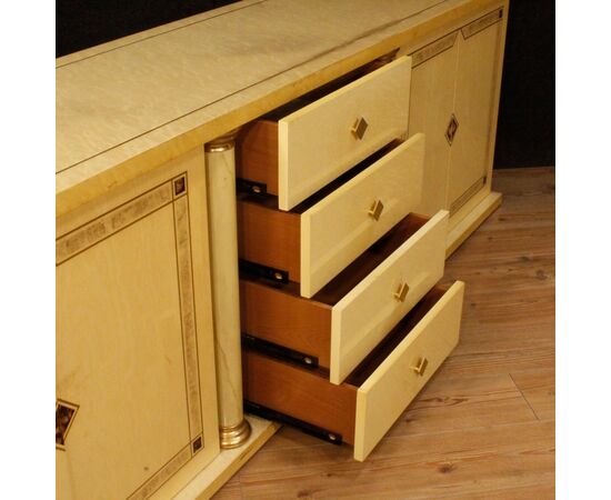 Italian sideboard in exotic wood and brass
