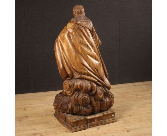 Ancient German sculpture Saint on a cloud from 18th century