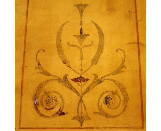 Tavolino italiano in legno con piano in marmo anni 60