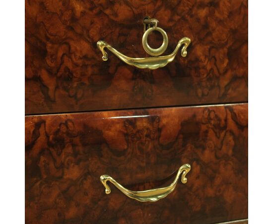 Dresser in carved wood with mirror from 50s